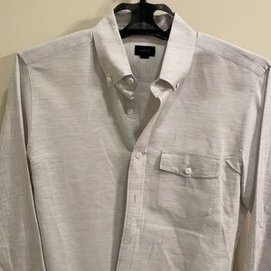 Light grey j crew linen shirt buttondown